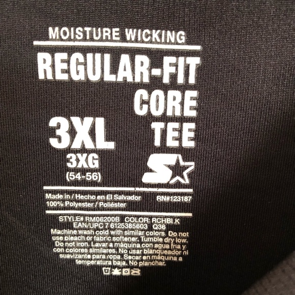 Starter plus size black short sleeve athletic top - Picture 2 of 3